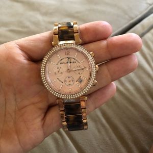 Michael Kors Rose Gold and Tortoise Watch